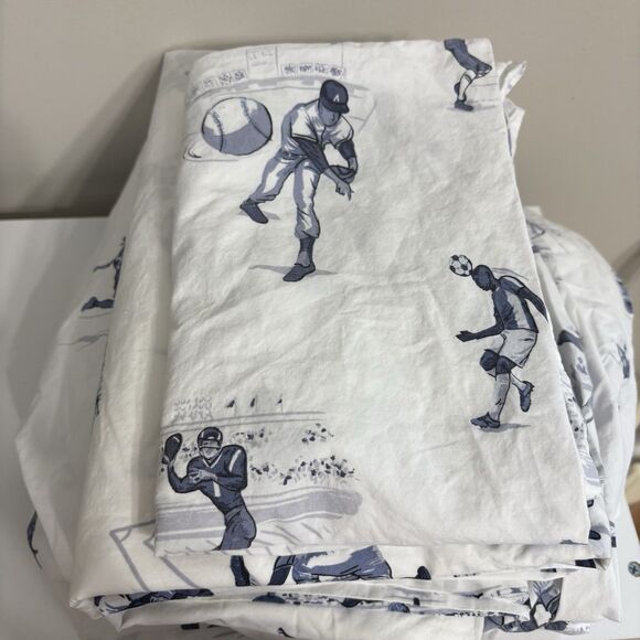 Pottery Barn Kids Sports Bedding Twin 3-piece Set Baseball Football Soccer - Picture 2 of 7